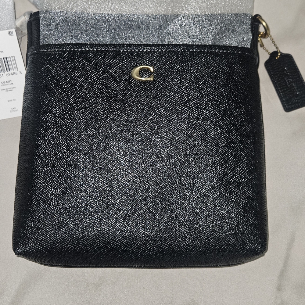 Coach Black Crossbody Bag with Gold Accent